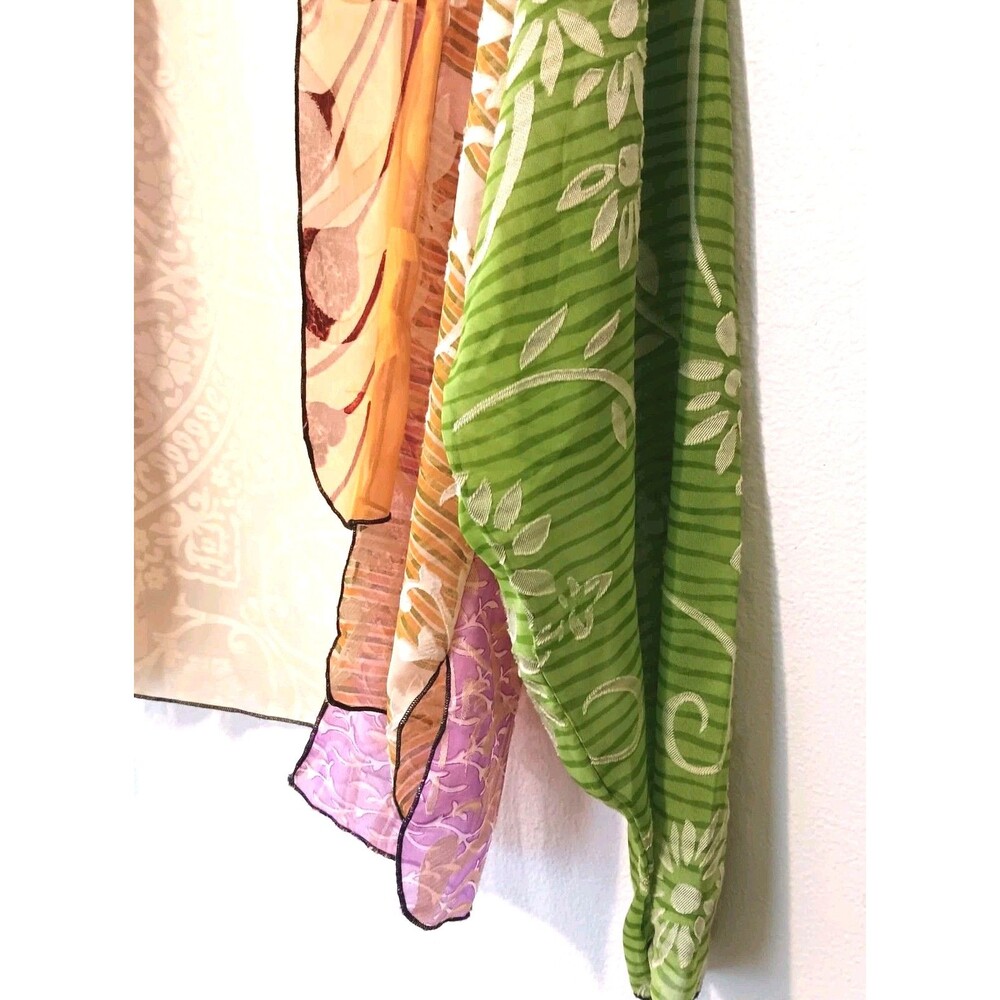 Vtg Sterling Styles  Artsilk One Size Jacket Kimono Open Multicolor Waist Length - Picture 5 of 13